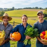 Agricultores sonrientes