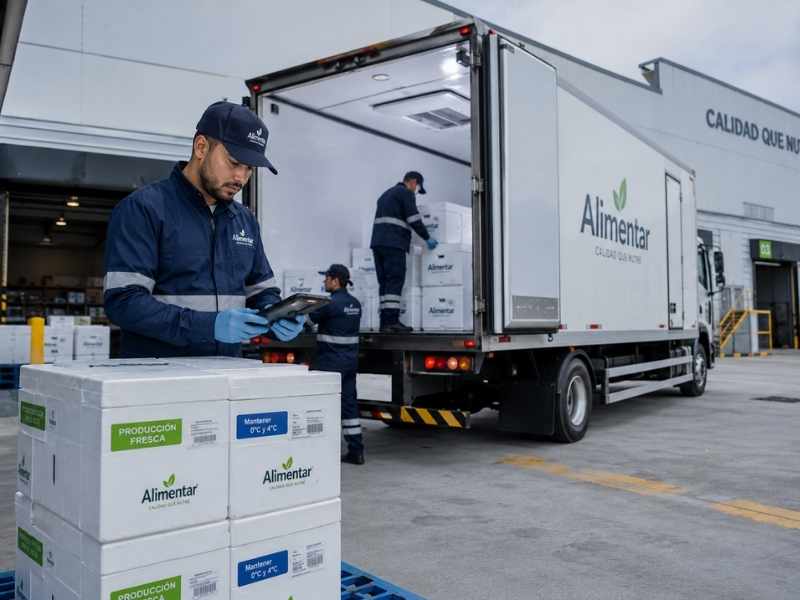Logística alimentaria para abastecer una cadena de comida.