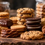 Variedad de galletas tradicionales, rellenas, decoradas y con chocolate.